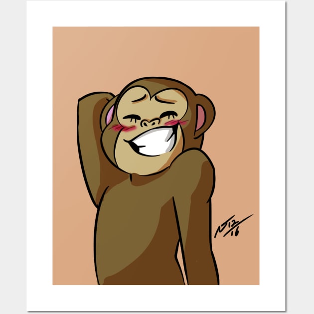 Smile monkey face Wall Art by NetJan